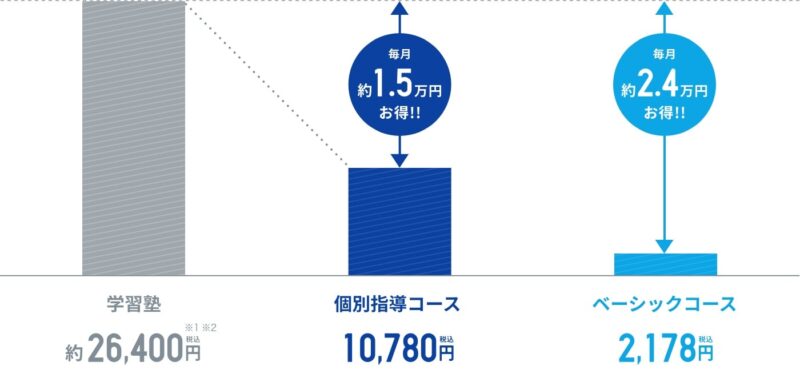 月額2,178円という塾の約25分の1の料金