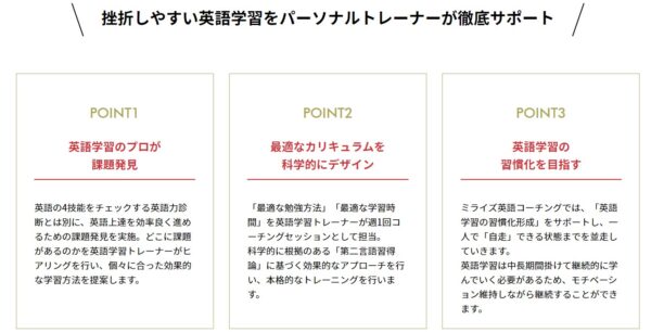 MeRISE(ミライズ)英会話の日本人トレーナーサポートの3つのポイント