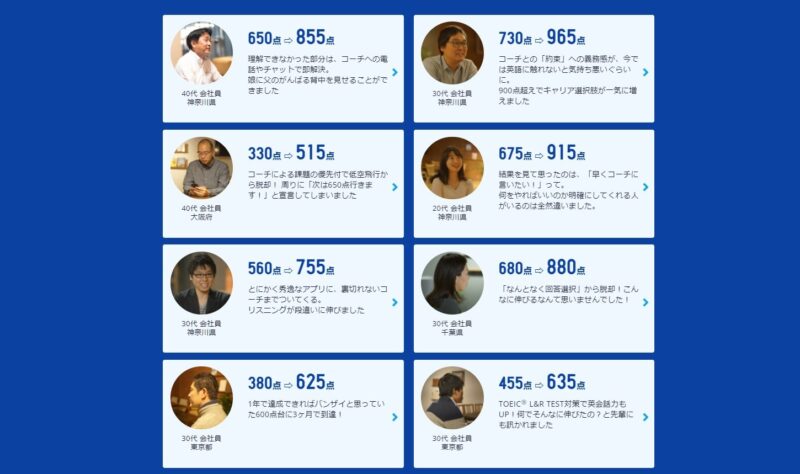 結果が出る！3ヶ月でスコア平均100点UPの実績