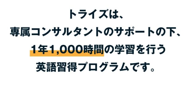 トライズは1年で1000時間学習!「いつでも使える忘れない」レベルを目指す