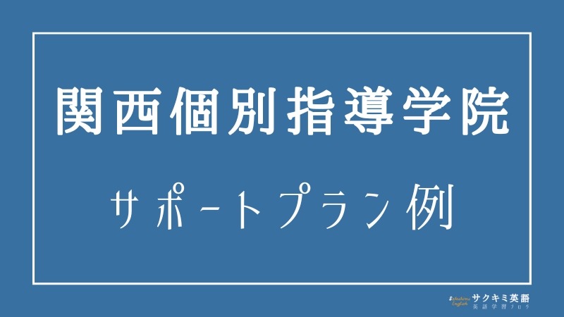 関西個別指導学院のサポートプラン例【カリキュラム】